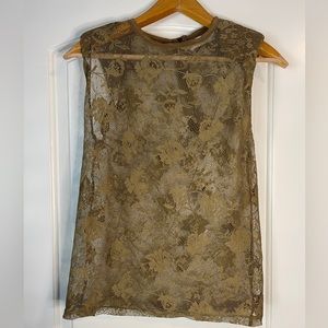 ZARA medium green lace top